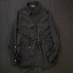 Streetwear Society Black Button-Up Blouse